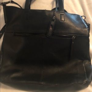 Black leather bag
